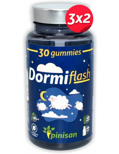 Pack 3x2 Dormiflash Pinisan, 30 Gummies para dormir mejor