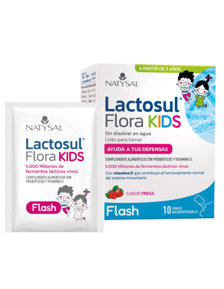 Lactosul Flora Kids Flash Fresa 10 Sobres Bucodispersables