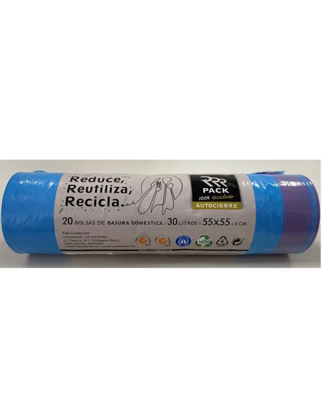 Bolsa Basura Reciclada Azul 30L - Pack 20 Unidades Rrr