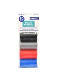 Bolsas Higienicas 4 Rollos De 20 Bolsas Colores de Nayeco Vet