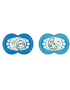 Chupete Night Sili Fisio +6M 2Un Azul Noche de Mam