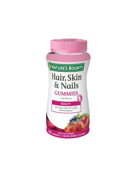 Gummies Pelo Piel Y Uñas Con Biotina 60Gominolas de Nature´S Bounty