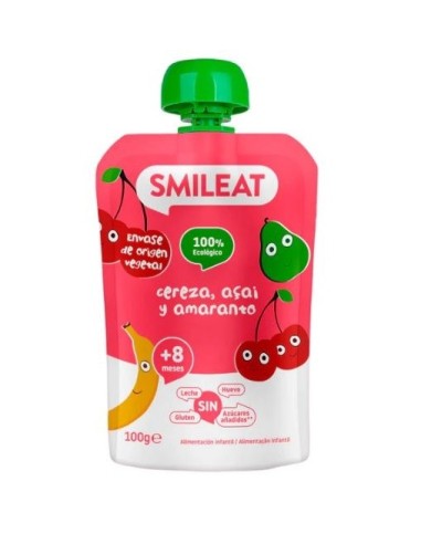 Pouch De Cereza, Açai Y Amaranto Bio, 100 G de Smileat