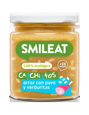 Tarrito Con Cachitos De Arroz Y Pavo Con Verduras Bio, 230 G de Smileat
