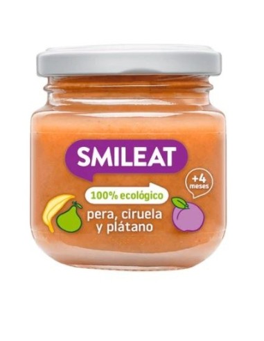 Tarrito De Pera, Ciruela Y Plátano Bio, 130 G de Smileat