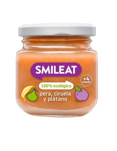 Tarrito De Pera, Ciruela Y Plátano Bio, 130 G de Smileat
