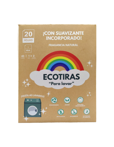 Ecotiras Para Lavadora Detergente Con Suavizante 20Hojas Eco de Ecotiras