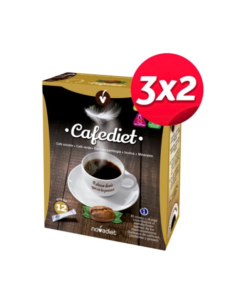 Pack 3x2 Cafediet Novadiet 12 sticks de 4 g - Energía y sabor