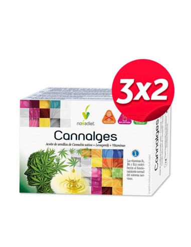 Pack 3x2 Cannalges Envase de 30 cápsulas blandas. de Novadiet