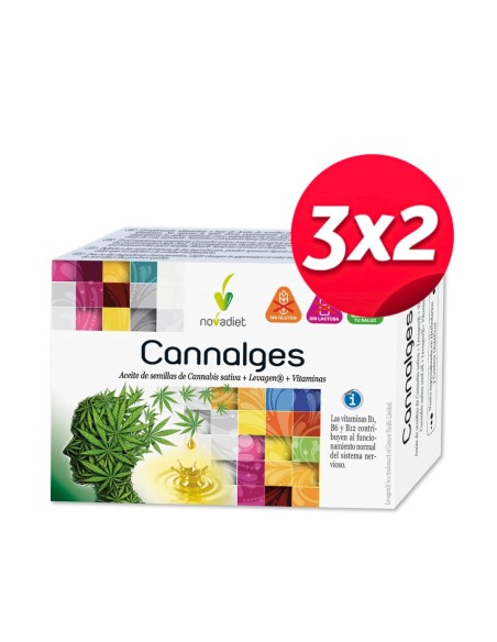 Pack 3x2 Cannalges Envase de 30 cápsulas blandas. de Novadiet