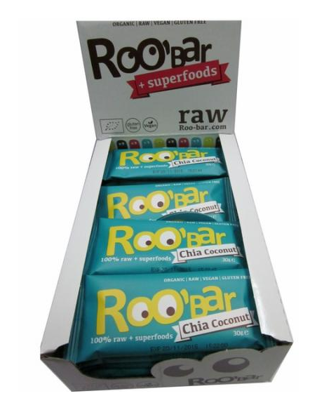 Barritas Con Chía Y Coco Bio 20 x 30 g de Roo´Bar
