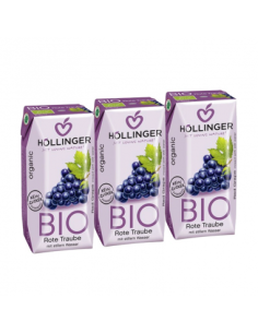 Pack 8 Uds. Minibrick Zumo De Uva Negra Bio 3 x 200 ml  de Hollinger