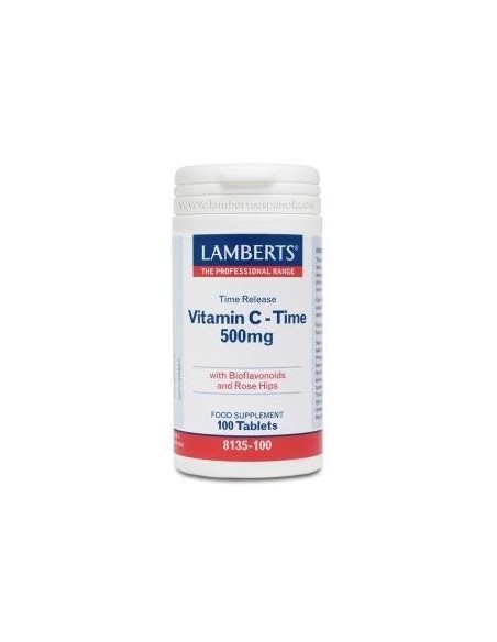 Vitamina C 500 mg + Bioflavonoides Time Release 100 Tabs de Lamberts