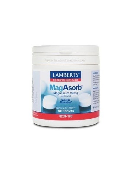 MagAsorbÂ® (Magnesio 150 mg como citrato) 180 Tabs de Lamberts