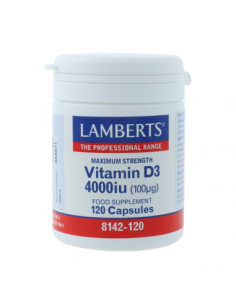 Vitamina D3 4000 UI (100 Âµg) 120 Caps de Lamberts