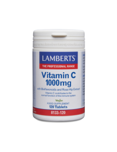 Vitamina C 1000 mg + Bioflavonoides y Escaramujo 120 Tabs de Lamberts