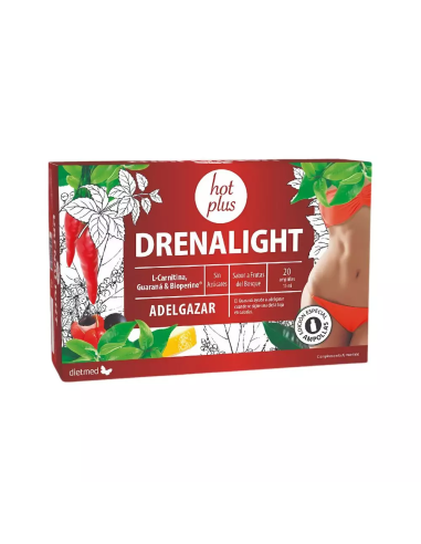 Pack 4x3 Uds Drenalight Hot Plus 20 Ampollas de Dietmed