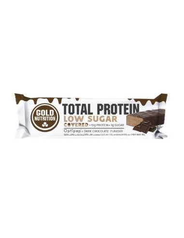 Protein Bar Low Sugar Covered Choco Negro 15Ud. de Gold Nutrition