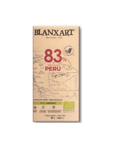 Chocolate Negro 83% Peru 75 Gr Eco de Blanxart
