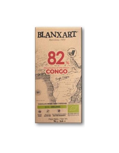 Chocolate Negro 82% Congo 75 Gr Eco de Blanxart