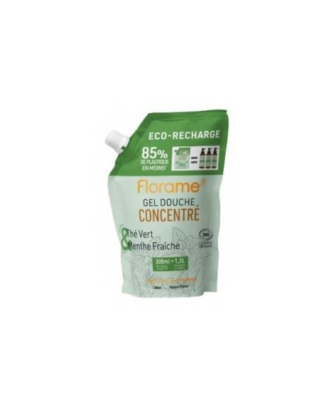Eco Recarga Gel De Ducha Concentrado Te Verde-Menta Fresca 3 de Florame