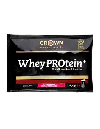 Whey Protein + Monodosis  Fresa 26,5 G de Crown Sport Nutrition
