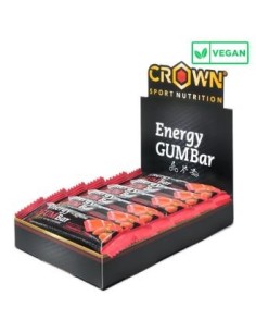 Energy Gum Bar Fresa + Cafeina 12 X 30 G de Crown Sport Nutrition