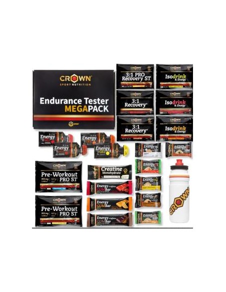Pack Endurance Tester 3.0 Con Bidon 750Ml Variado de Crown Sport Nutrition