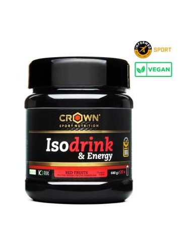 Isodrink & Energy Frutos Rojos 640G 20Tomas 400Ml de Crown Sport Nutrition