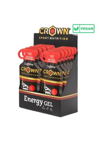 Energy Gel Frutos Rojos + Cafeina 12 X 40G de Crown Sport Nutrition