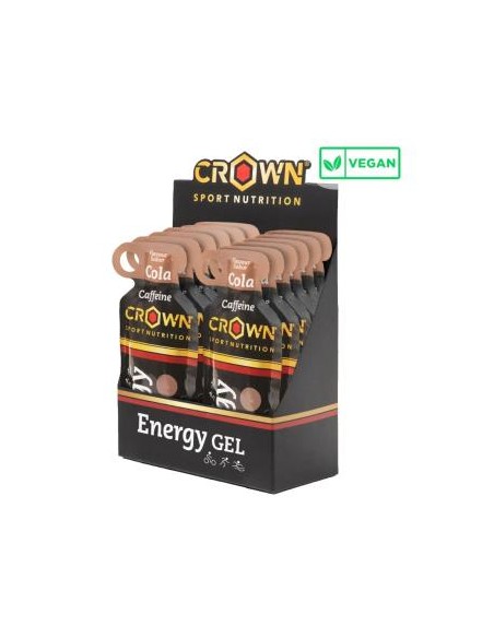 Energy Gel Cola + Cafeina Cola Cafeina 12 X 40G de Crown Sport Nutrition
