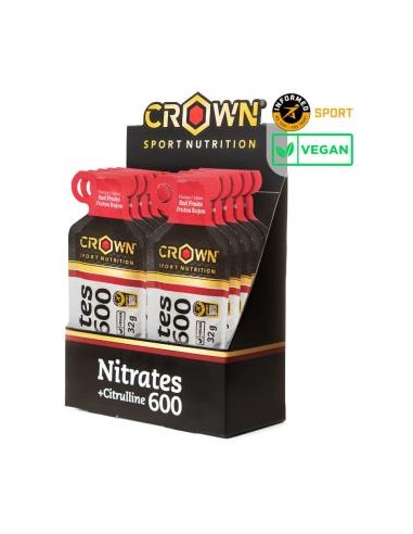Nitrates 600 + Citrulline Frutos Rojos 10 X 32 G de Crown Sport Nutrition