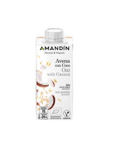 Bebida Vegetal De Avena Con Coco 200 Ml X 24 Uds de Amandin