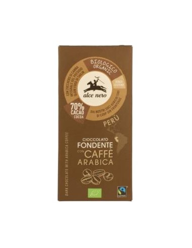 Chocolate Negro Con Cafe Arabica Tableta 50Gr Bio de Alce Nero
