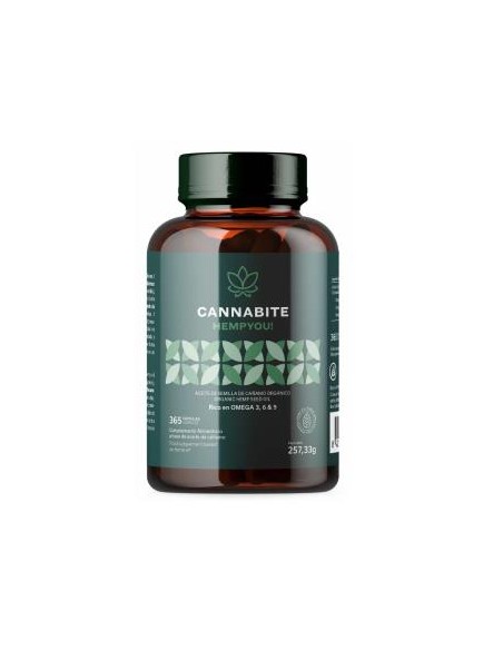 Cannabite Omega 3 6 9 Aceite De Cañamo 365 Cap. de Cannabite Hempyou