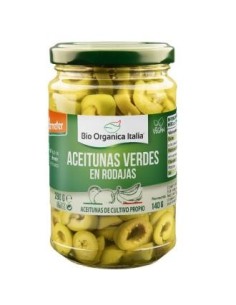 Aceitunas Verdes Laminadas 140 Gr Demeter de Bio Organica Italia