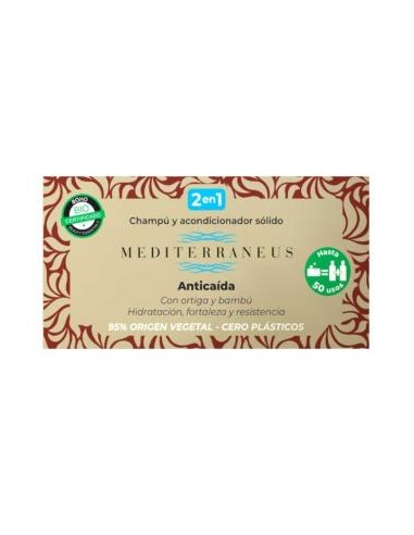 Mediterraneus  Champu-Acondicionador Solido Anticaida 55 Gr. de Mundonatural