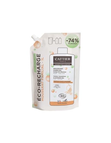 Recarga Gel Ducha Y Champú Familiar Sin Sulfatos 1L de Cattier