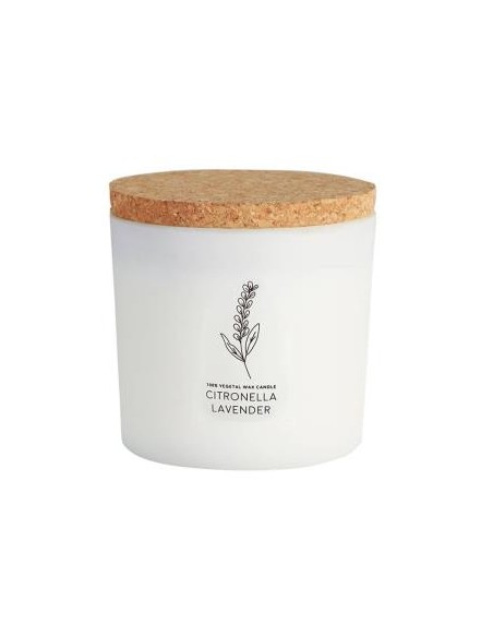 Vela Tarro Blanco Citcorv Citronela-Lavanda 10X10C de Cerabella