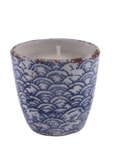 Vela Tiesto Escamas Azul Squap11 Citronela 11X10Cm de Cerabella