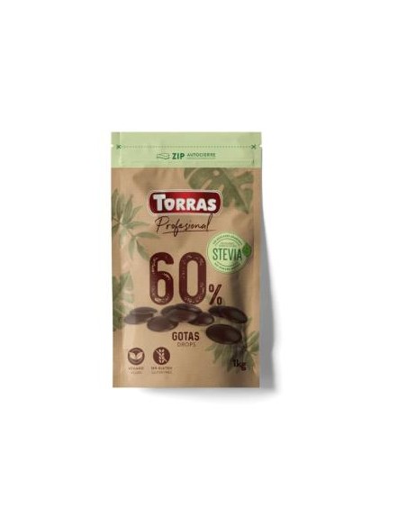 Gota Chocolate 60% Cacao Stevia 1Kg de Torras