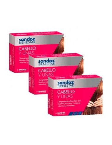 Sandoz Bienestar Cabe Y Uñas Tripack 30 Caps de Sandoz Bienestar