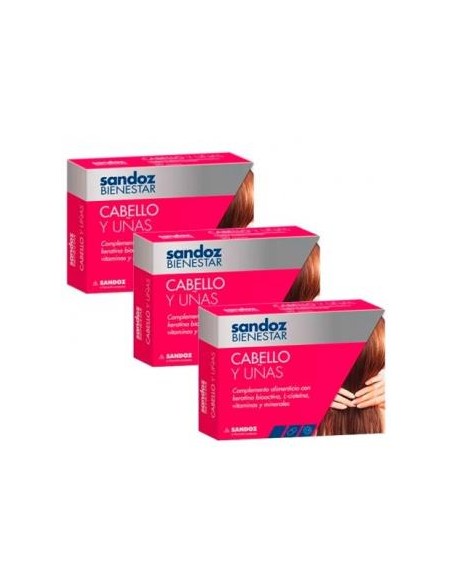 Sandoz Bienestar Cabe Y Uñas Tripack 30 Caps de Sandoz Bienestar