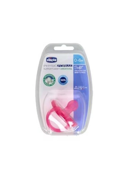 Chupete Physio Soft Silicona Anat Rosa 0-6 1Un de Chicco