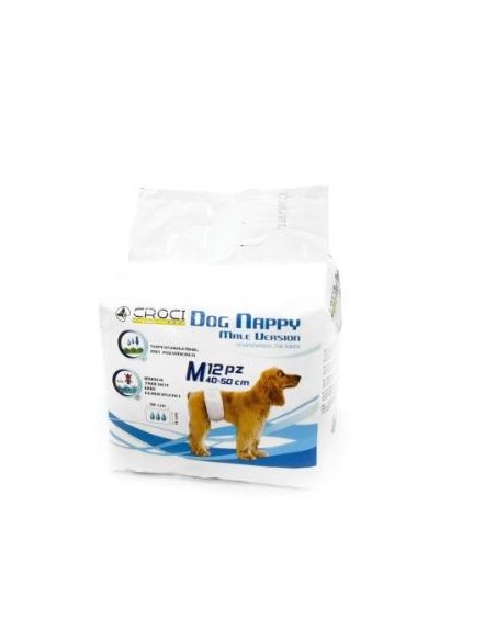 Dog Nappy Pañal Para Perro Macho M (40-50Cm) 12Uds de Nayeco Vet