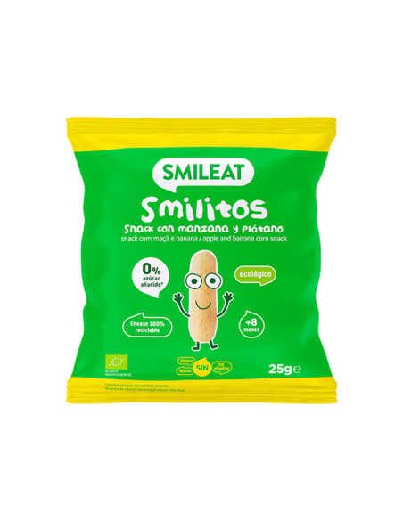 Gusanitos Con Manzana Y Plátano Bio, 25 G de Smileat