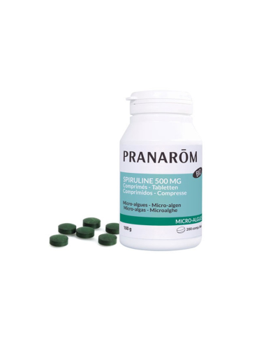 Espirulina 500 mg Pranarom - 200 Comprimidos Naturales
