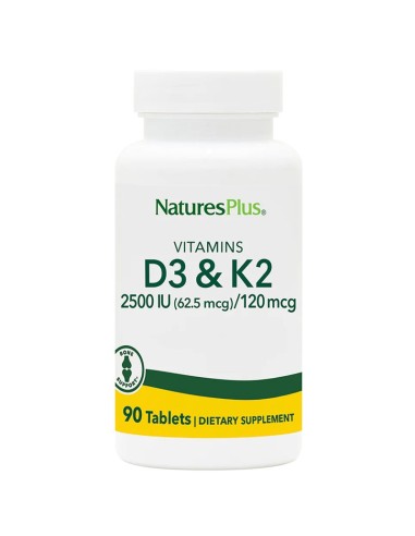 Vitamina D3 2500Ui / Vitamina K2 90 Comprimidos  de Natures Plus