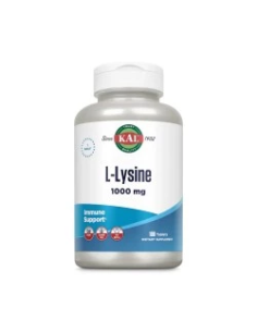 Kal L-Lysine 1000 mg Solaray - 100 comprimidos naturales