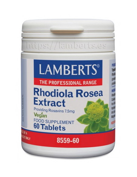 Pack 2 Rhodiola Rosea 250 mg 60 Tabs Lamberts Energía Natural